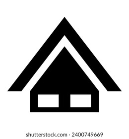 Tent black icon isolated on white background