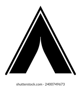 Tent black icon isolated on white background