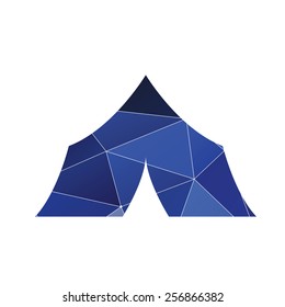 tent boat icon Abstract Triangle Geometrical background 
