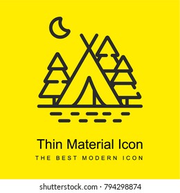 Tent bright yellow material minimal icon or logo design