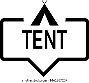 tent bubble speak icon trendy flat design