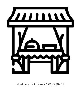 tent buffet line icon vector. tent buffet sign. isolated contour symbol black illustration