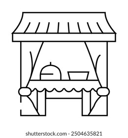 tent buffet line icon vector. tent buffet sign. isolated contour symbol black illustration