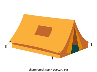 Tent for camp. Flat vector illustration isolated on white background.