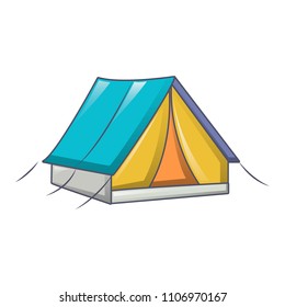 Tent camp icon. Cartoon of tent camp vector icon for web design isolated on white background