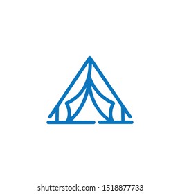 tent camp icon Logo illustration. Outline vector style. Simple Modern graphic flat design design concepts. 