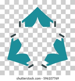 Tent Camp icon. Vector illustration style is flat iconic bicolor symbol, soft blue colors, transparent background. Designed for web and software interfaces.