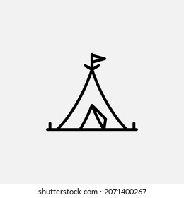 Tent, camp line icon design concept 