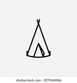 Tent, camp line icon, vector, illustration, logo template. Suitable for many purposes.