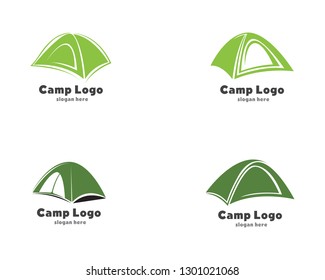 Tent camp logo vector illustration
