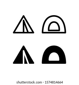 Tent Camp Outdoor 32 Pixel Perfect Outline Glyph Icon Logo Vector Symbol
