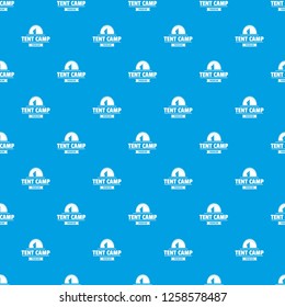 Tent camp pattern vector seamless blue repeat for any use