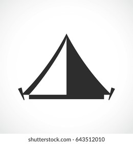 Tent camp vector icon on white background