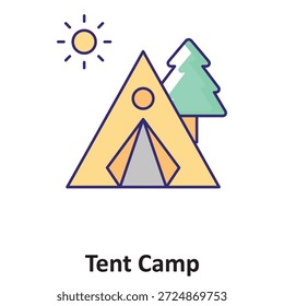 Ícone Vetor de Tent Camp que pode facilmente modificar ou editar

