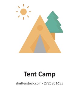 Ícone Vetor de Tent Camp que pode facilmente modificar ou editar

