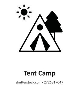 Icono del Vector del campamento de la tienda que puede modificar o editar fácilmente

