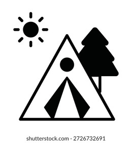 Icono del Vector del campamento de la tienda que puede modificar o editar fácilmente

