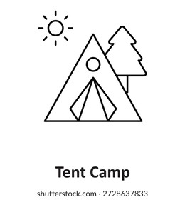 Icono del Vector del campamento de la tienda que puede modificar o editar fácilmente

