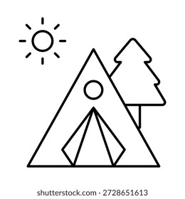 Icono del Vector del campamento de la tienda que puede modificar o editar fácilmente

