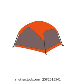 Tent camp vector illustration on white background. Shelter used for outdoor activities