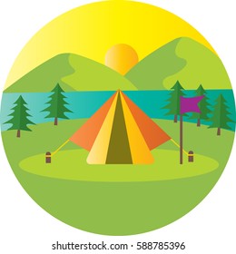 Tent and Campfire