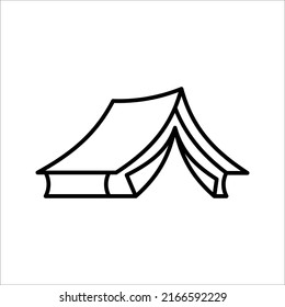 tent, camping area, shelter, adventure flat icon design and symbol on white background