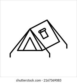 tent, camping area, shelter, adventure flat icon design and symbol on white background