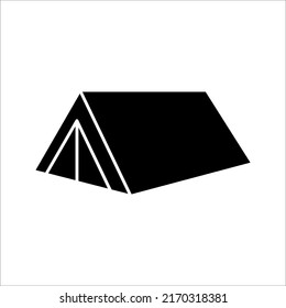tent, camping area, shelter, adventure flat icon design and symbol on white background