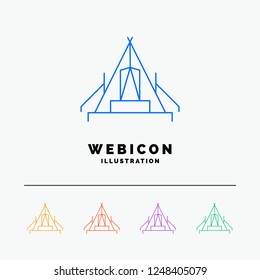 tent, camping, camp, campsite, outdoor 5 Color Line Web Icon Template isolated on white. Vector illustration