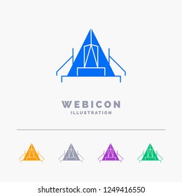tent, camping, camp, campsite, outdoor 5 Color Glyph Web Icon Template isolated on white. Vector illustration