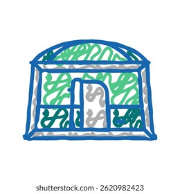 tent camping doodle icon sketch vector. tent camping sign. isolated symbol illustration