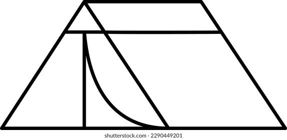 Tent Camping Element Line Style