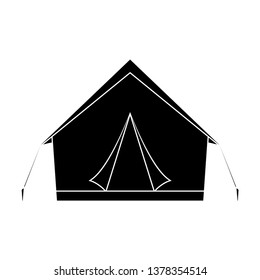 Tent for camping in flat style. Icon tourist tents. Vector illustration.