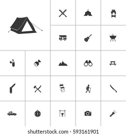 tent. camping icon set on white background