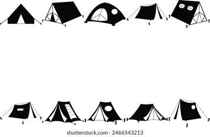 Tent Camping Icon Silhouette Illustration