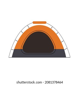 Camping de carpas, icono de carpa. Estilo plano de dibujos animados