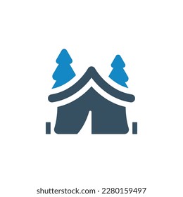 ilustración vectorial de icono de acampada