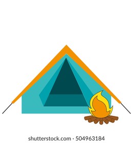 tent camping isolated icon
