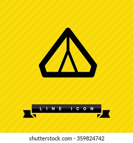 tent camping isolated minimal single flat linear icon for application and info-graphic. Tourism line vector icon for websites and mobile minimalistic flat design. 