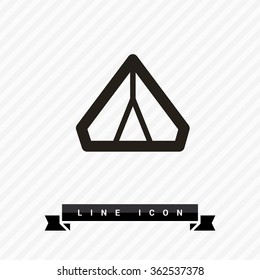 tent camping isolated minimal single flat linear icon for application and info-graphic. Tourism line vector icon for websites and mobile minimalistic flat design.