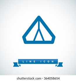 tent camping isolated minimal single flat linear icon for application and info-graphic. Tourism line vector icon for websites and mobile minimalistic flat design.