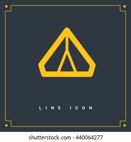 tent camping isolated minimal single flat linear icon for application and info-graphic. Tourism line vector icon for websites and mobile minimalistic flat design.