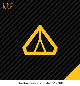 tent camping isolated minimal single flat linear icon for application and info-graphic. Tourism line vector icon for websites and mobile minimalistic flat design.