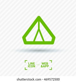 tent camping isolated minimal single flat linear icon for application and info-graphic. Tourism line vector icon for websites and mobile minimalistic flat design.