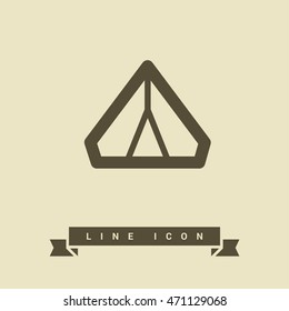 tent camping isolated minimal single flat linear icon for application and info-graphic. Tourism line vector for websites and mobile minimalistic design.