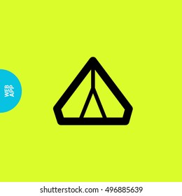 tent camping isolated minimal single flat linear icon for application and info-graphic. Tourism line vector icon for websites and mobile minimalistic flat design.