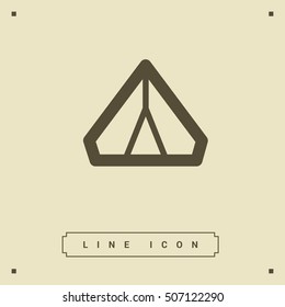 tent camping isolated minimal single flat linear icon for application and info-graphic. Tourism line vector icon for websites and mobile minimalistic flat design.