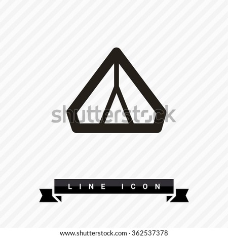 tent camping isolated minimal single flat linear icon for application and info-graphic. Tourism line vector icon for websites and mobile minimalistic flat design.