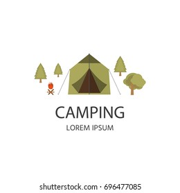 Tent for camping isolated on white background. 