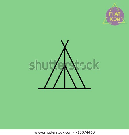 tent camping line icon